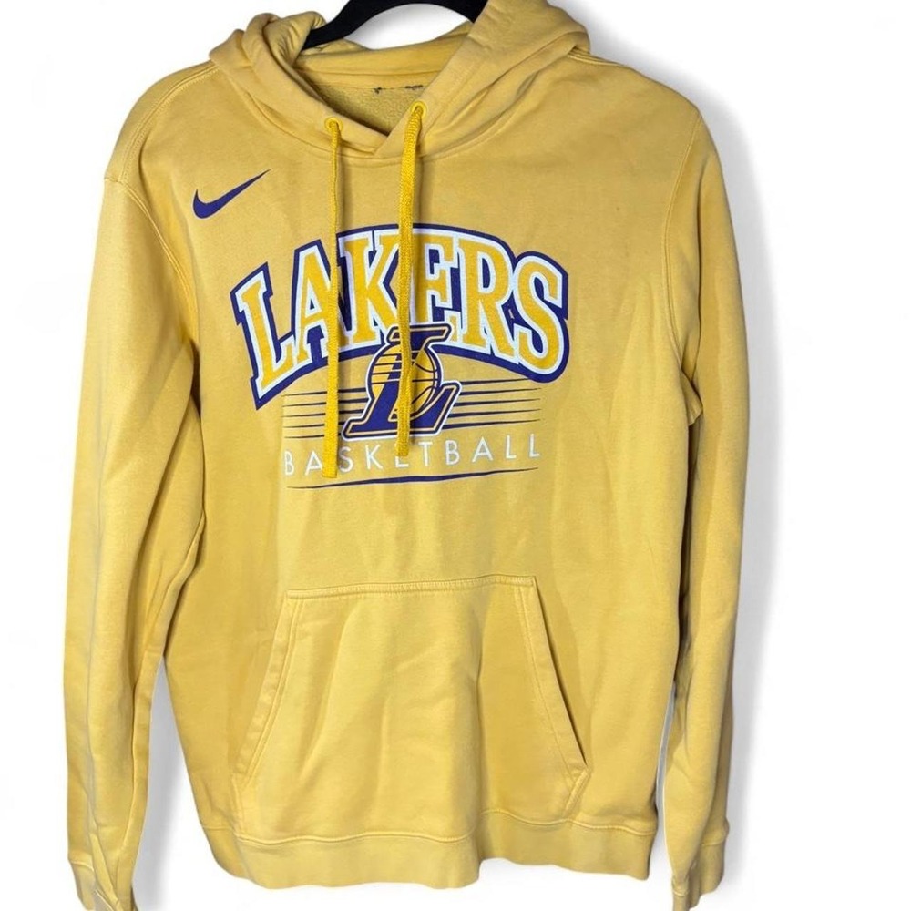 Nike Los Angeles Lakers Basketball Hoodie Mens Yellow Graphic Pullover